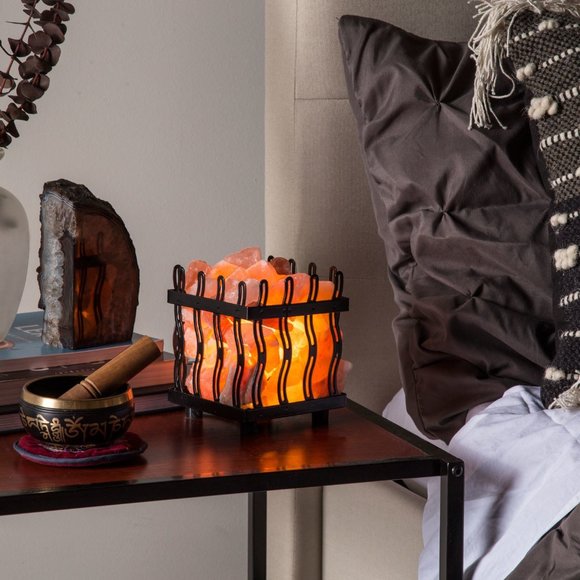 Crystal Allies Himalayan Pink Salt Lamp Basket with Cord & Bulb - Picture 4 of 4